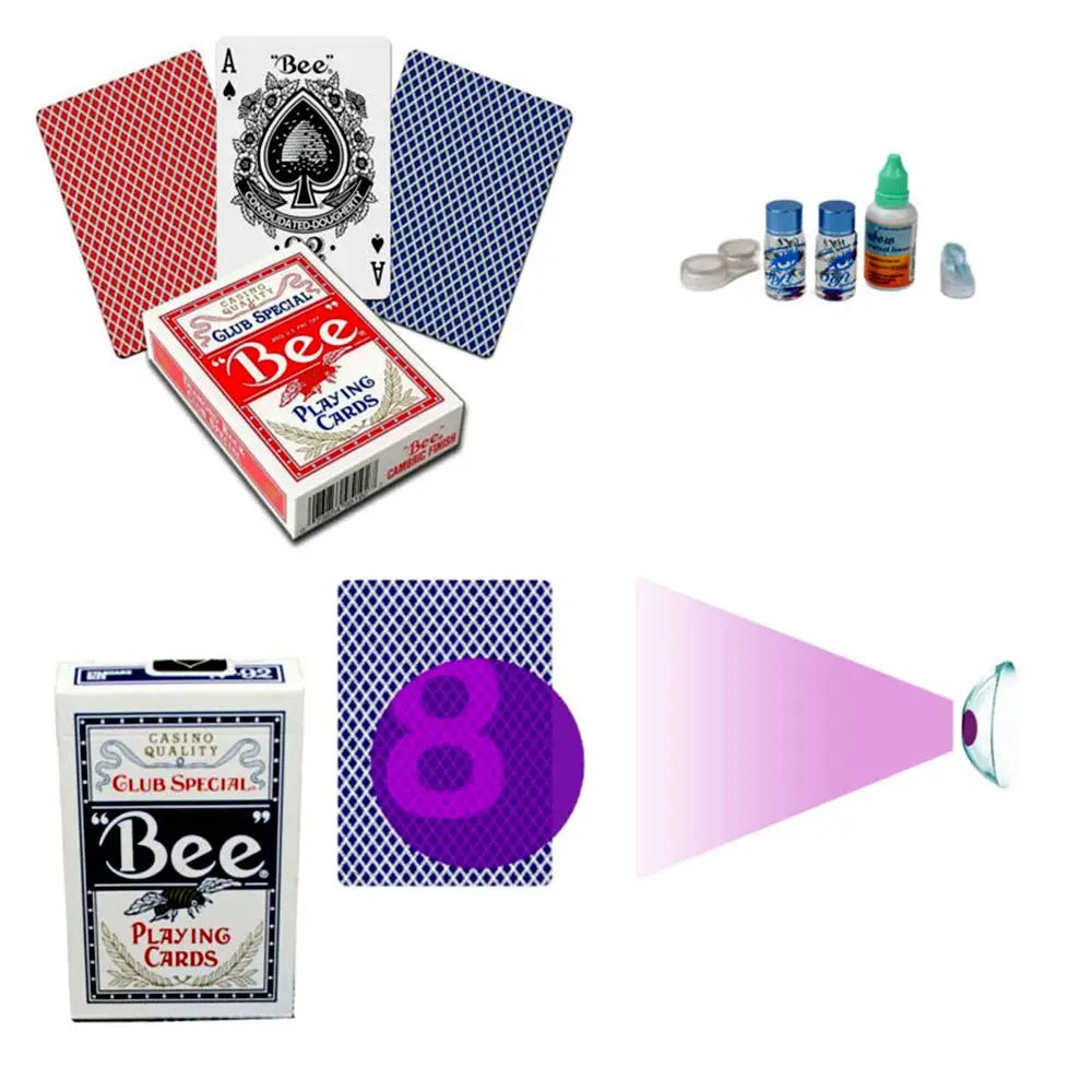 Bee No.92 Club Special Infrared Marked Cards for Infrared Sunglasses & Infrared Contact lenses Cheating（Only Cards)