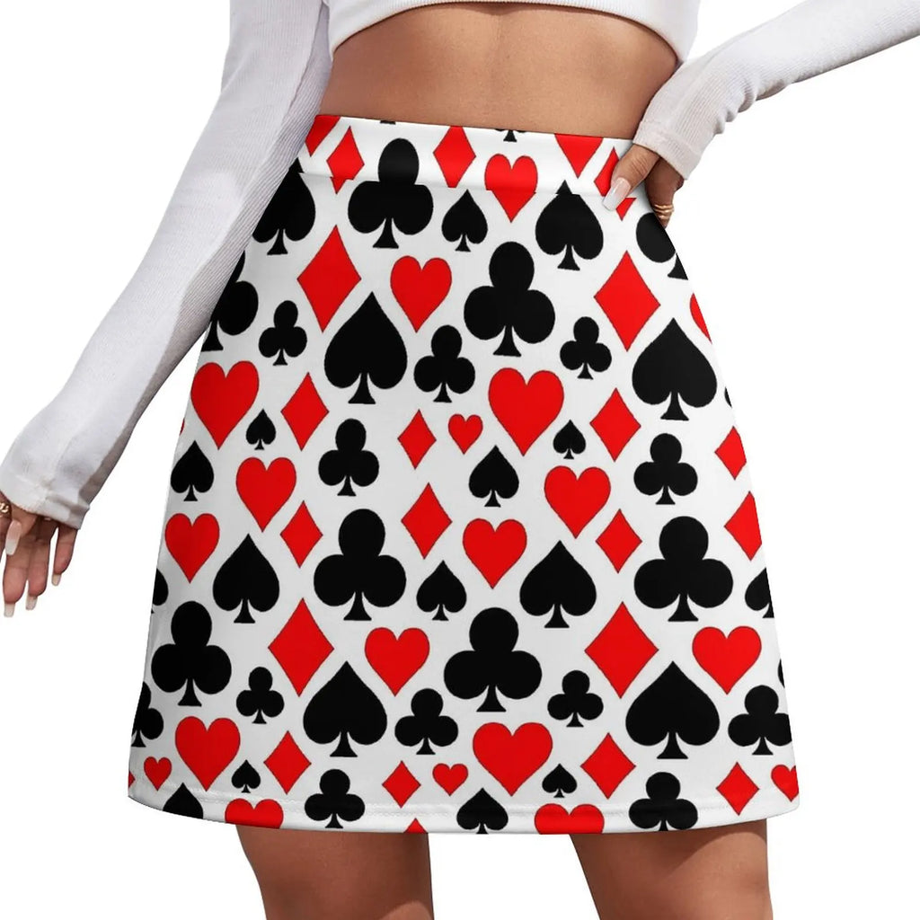 Playing Cards Casino The Gambler Skirt Summer  Y2K Casual A-line Skirts Cute Mini Skirt Ladies Graphic Oversized Skort Clothes