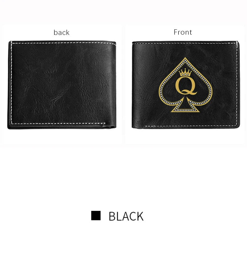 Queen of Pique Premium PU Leather Portefeuille pour Homme Slim Lightweight Durable Business Style Elegant Design