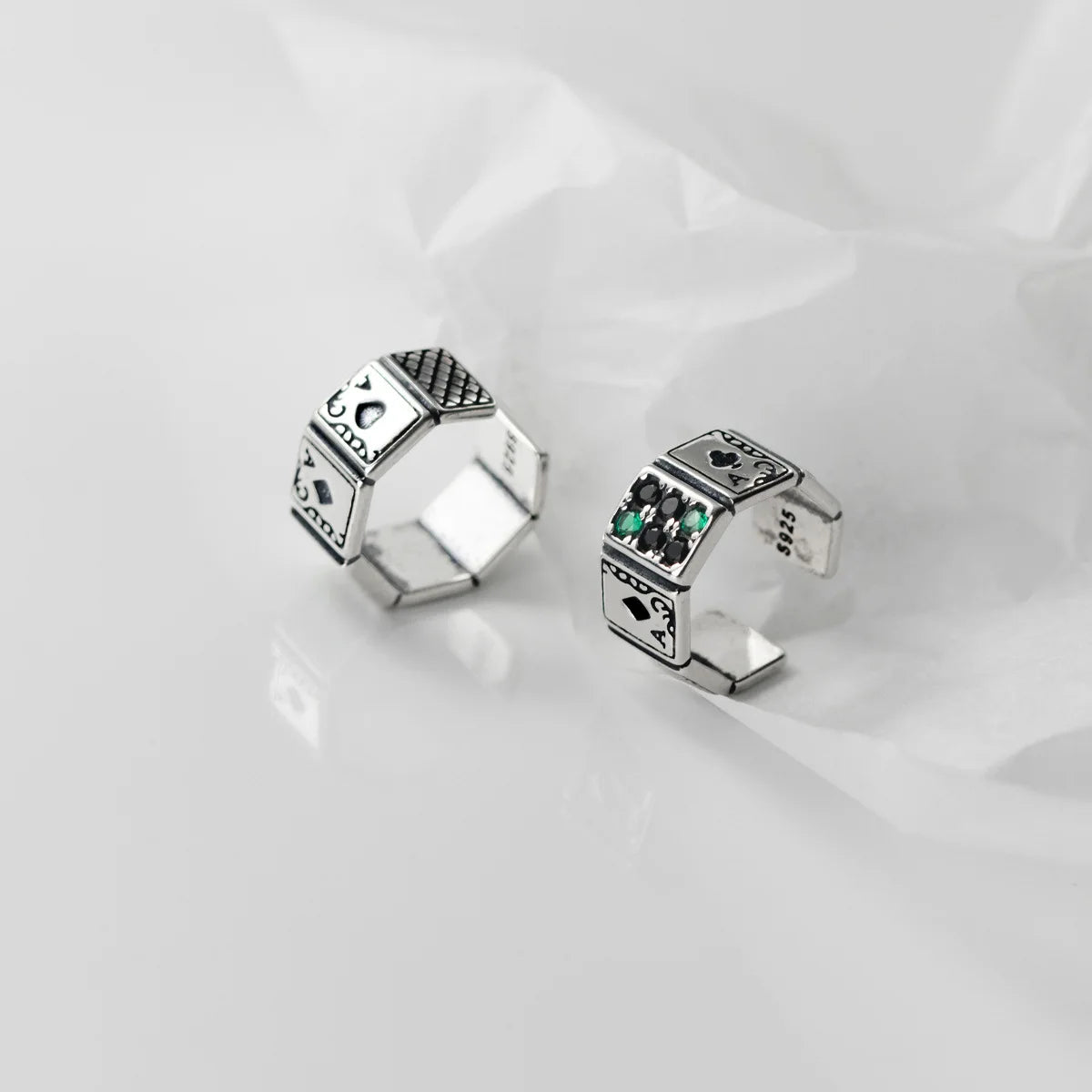 Korean 925 Sterling Silver Vintage Personality Hip-hop Punk Poker Clip Earrings for Men S925 Party Jewelry Gift Aretes De Mujer