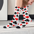 Playing Card Print Mid-calf Socks Gambling Gaming Retro Fun Simple and Eye-catching for Trendy Individualistic Fashionistas