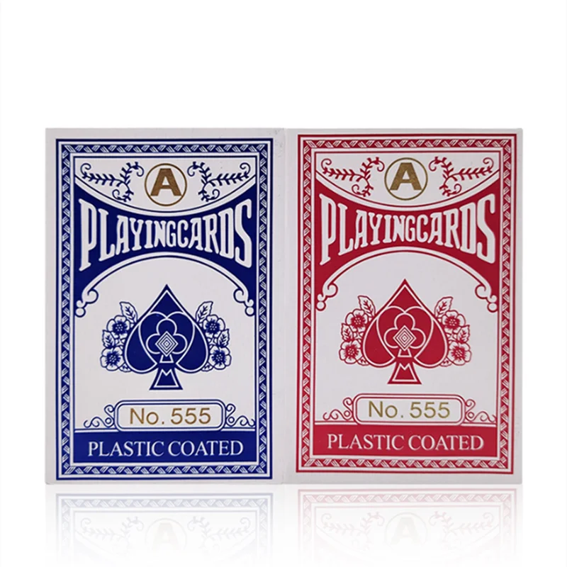 Jeu de Cartes - 54 Pièces Grey Core Paper Poker King Deck Red Blue