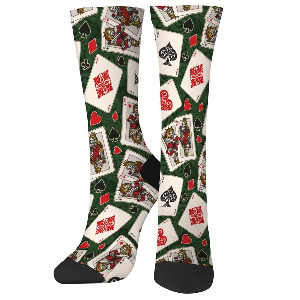 Skull Poker Novelty Men's Socks Retro Style Comfortable Casual Fashion Sports Socks Crazy Party Gift Street Hip-Hop Funny Socks