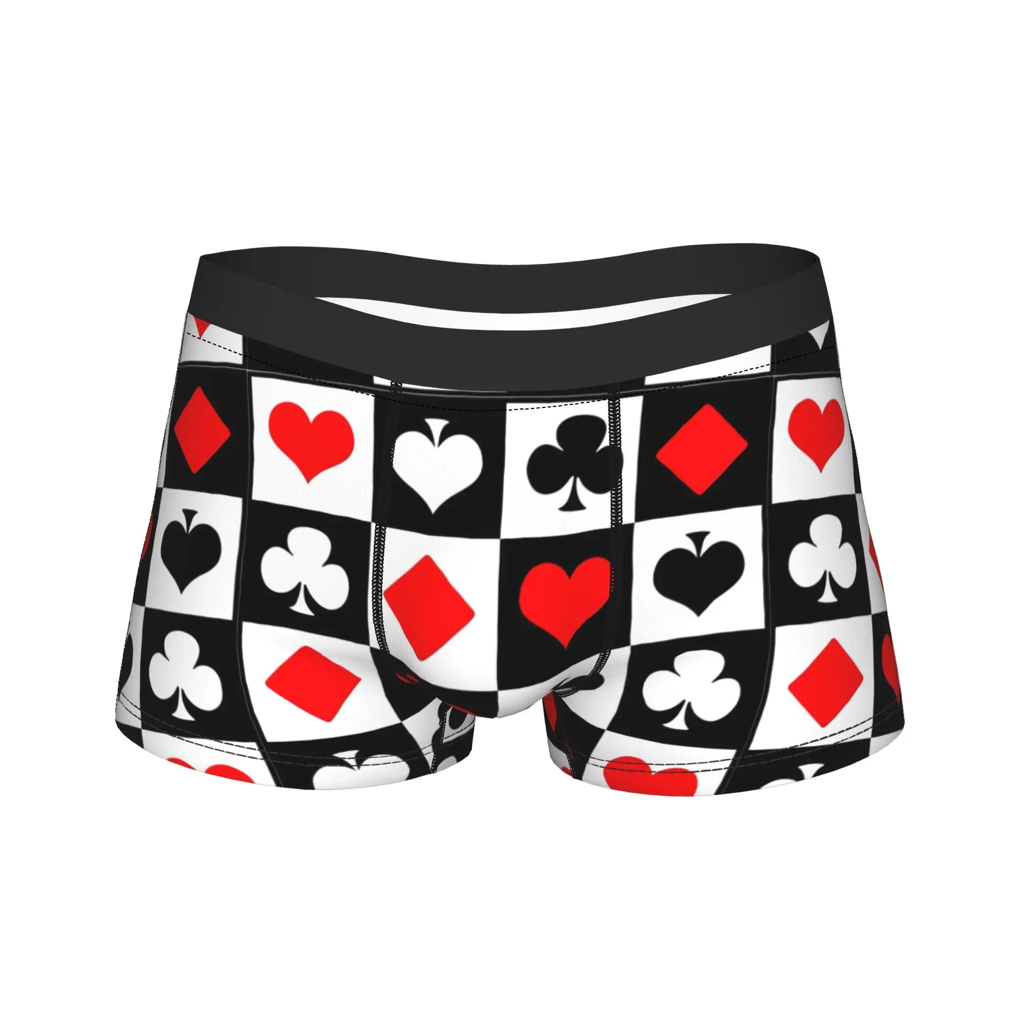Men Boxer Briefs Shorts pants Panties King Of Hearts Blackjack Cards Poker 21 K Breathable Underwear Male Humor Plus Size Underpants