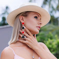 1Pair Geometric Earrings Playing Cards Pattern Drop Earrings Fashion Ear Adornments Birthday Anniversary Gifts