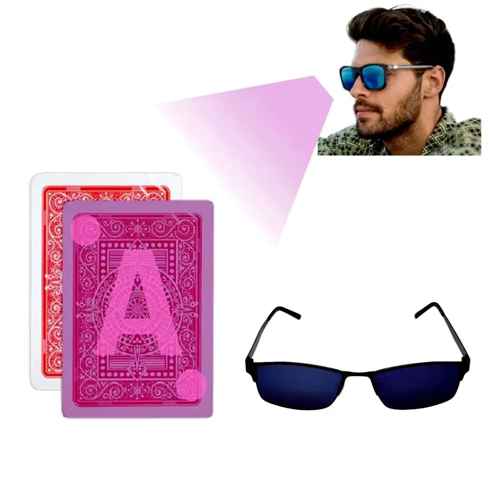 Infrared Ink Sunglasses Invisible X-ray Red Light Glasses For Infrared Marked Playing Cards(Only Glasses)