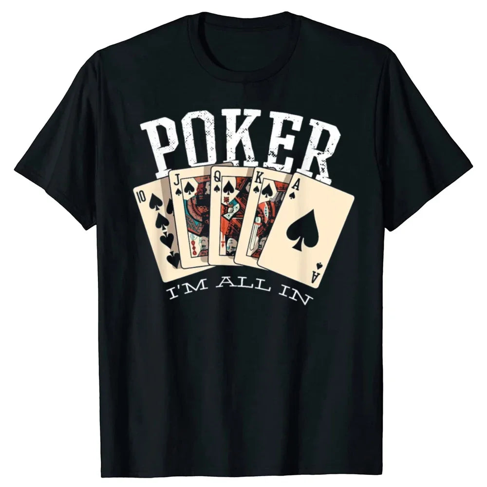 T-Shirt Poker Vintage "All In" - Style Rétro Unisexe