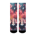 Novelty chessboard and playing card print men's socks, comfortable, breathable, non-slip, casual socks, perfect as a party gift.