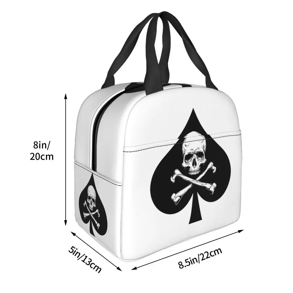 Poker Four Suits Portable Lunch Box Étanche Card Game Players Cooler Thermal Food Insulated Lunch Bag School Children Student