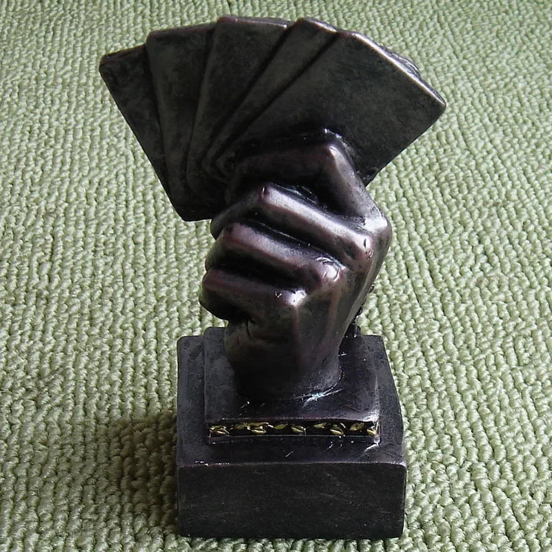 Texas Poker Card Tournament Medal Winner Finger Trophy Casino Cup Poker Game Souvenirs Award Prize Home Decoration Gift