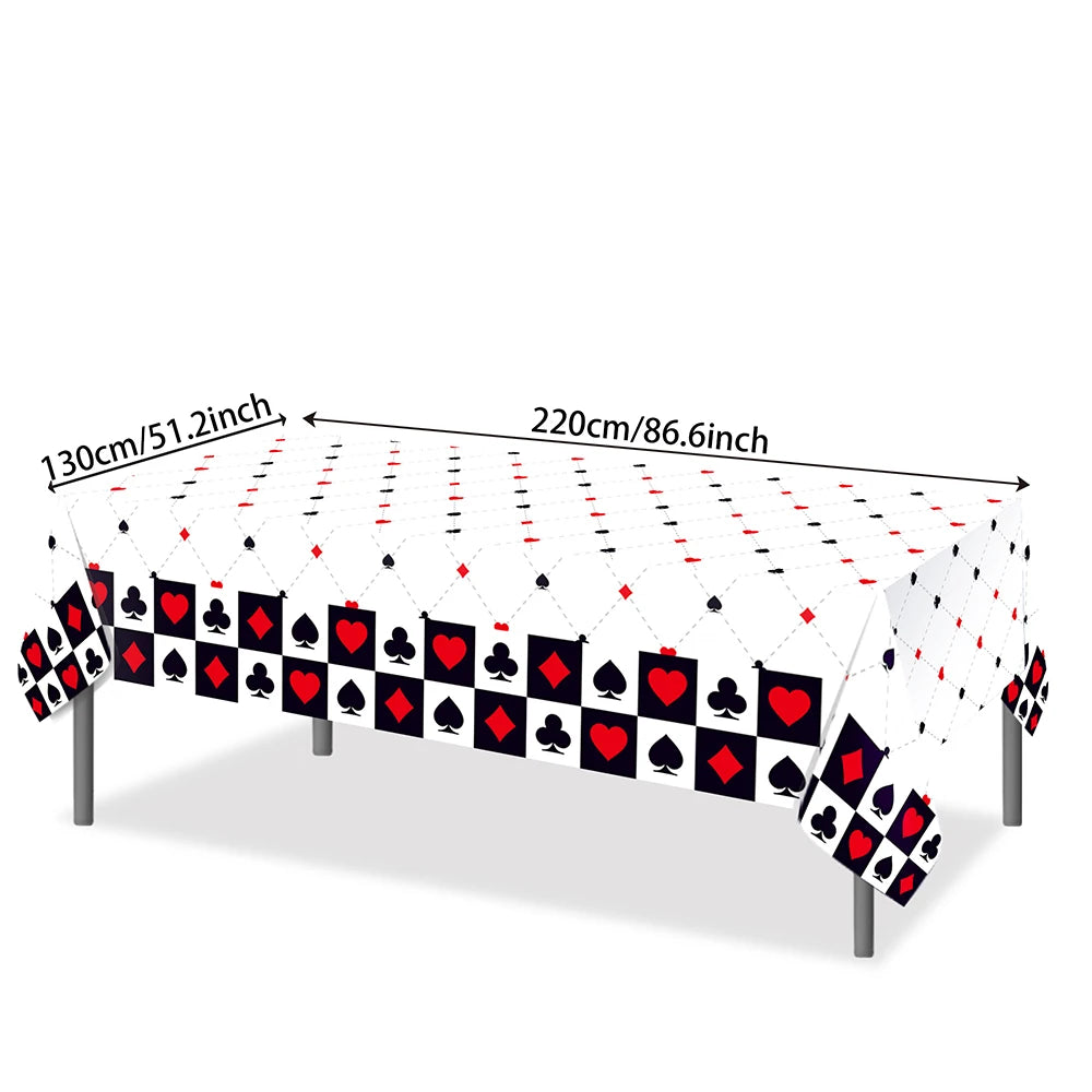 Casino Poker Card Party Disposable Tableware Paper Plates Cups Napkins Casino Night Las Vegas Birthday Party Decoration Supplies