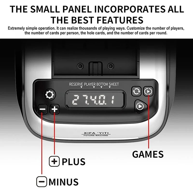 2400mAh Rechargeable Automatic Card Dealer Machine 360° Rotating Electric Poker Card Dispenser Tool For Outdoor Parties