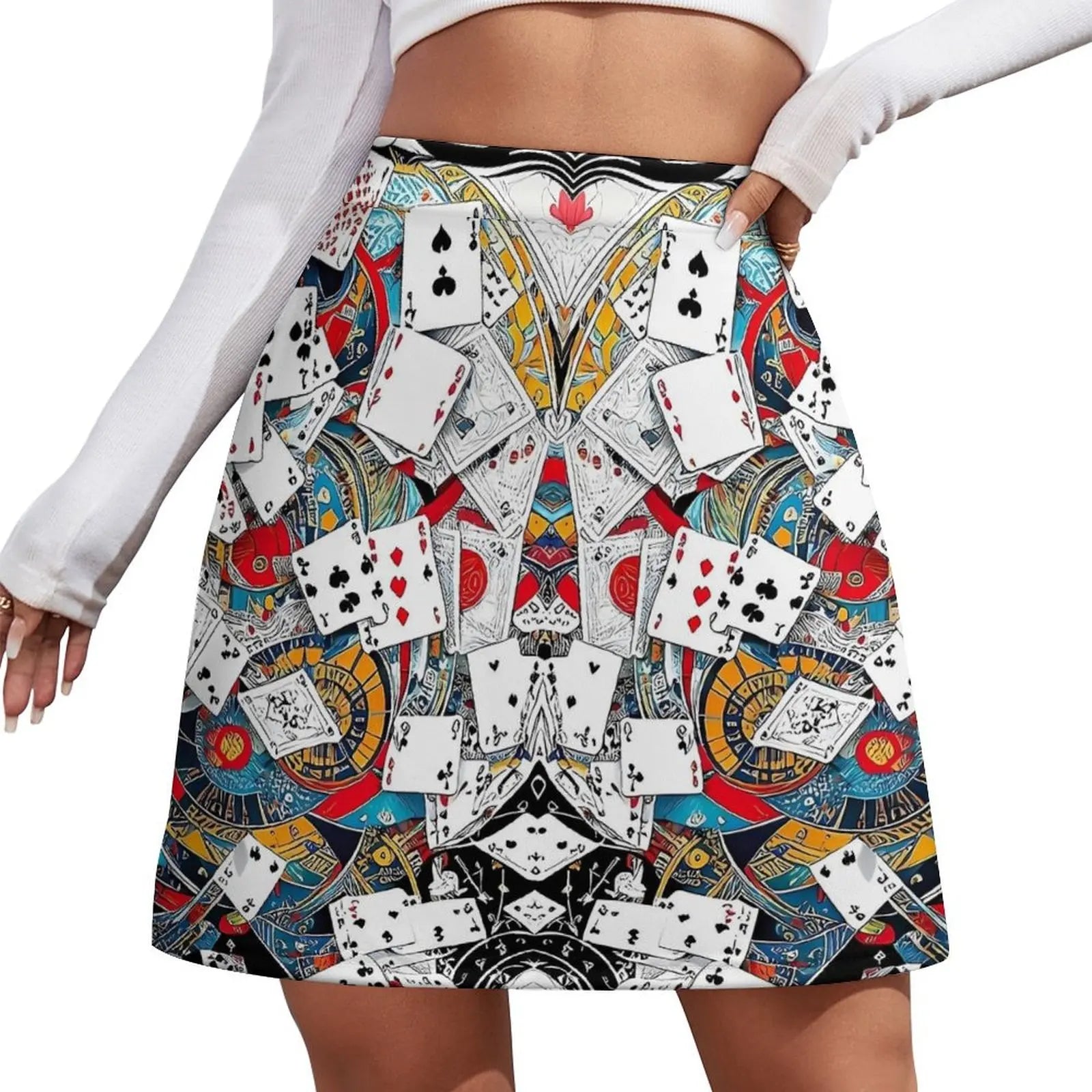 Playing Cards Casino The Gambler Skirt Summer  Y2K Casual A-line Skirts Cute Mini Skirt Ladies Graphic Oversized Skort Clothes