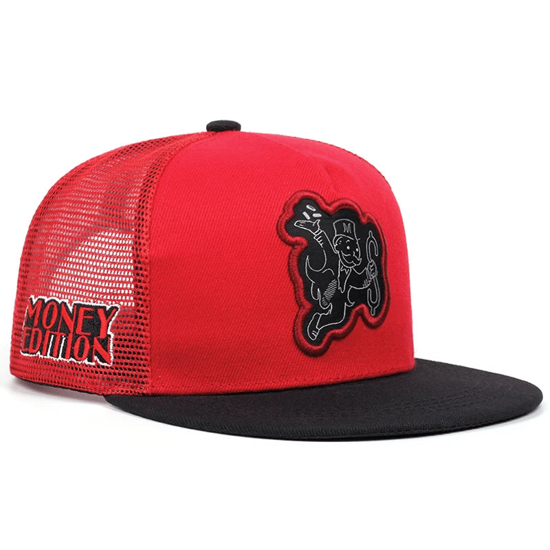  Poker Letter Net Hat Embroidered Cap Men Women Adjustable Hip Hop Baseball Cap For Unisex Adult Outdoor Sun Hat Snapback Hats