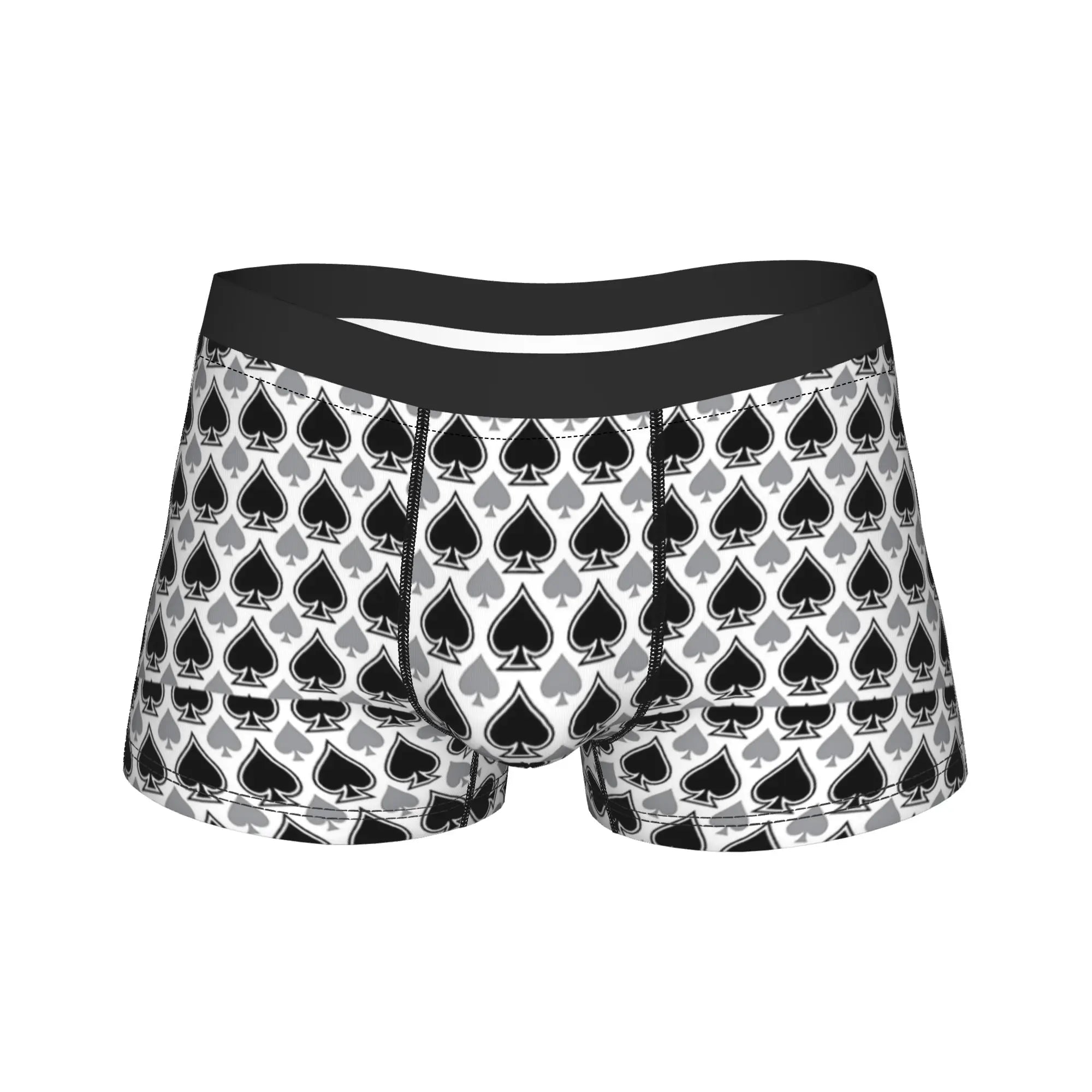 Playing cards suit symbols Underwear  Elastic Underpants Custom DIY Boxer Brief For Men 3D Pouch Plus Size Boxershorts