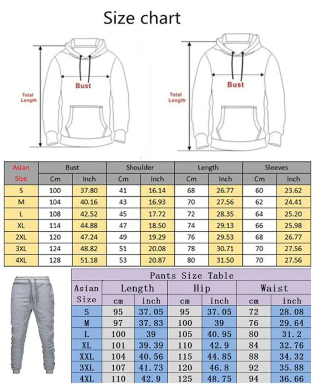 Men's 2026 Spring And Autumn World Series of Poker Logo Print High Street Popular Outdoor Sports Hoodies Pants Suits