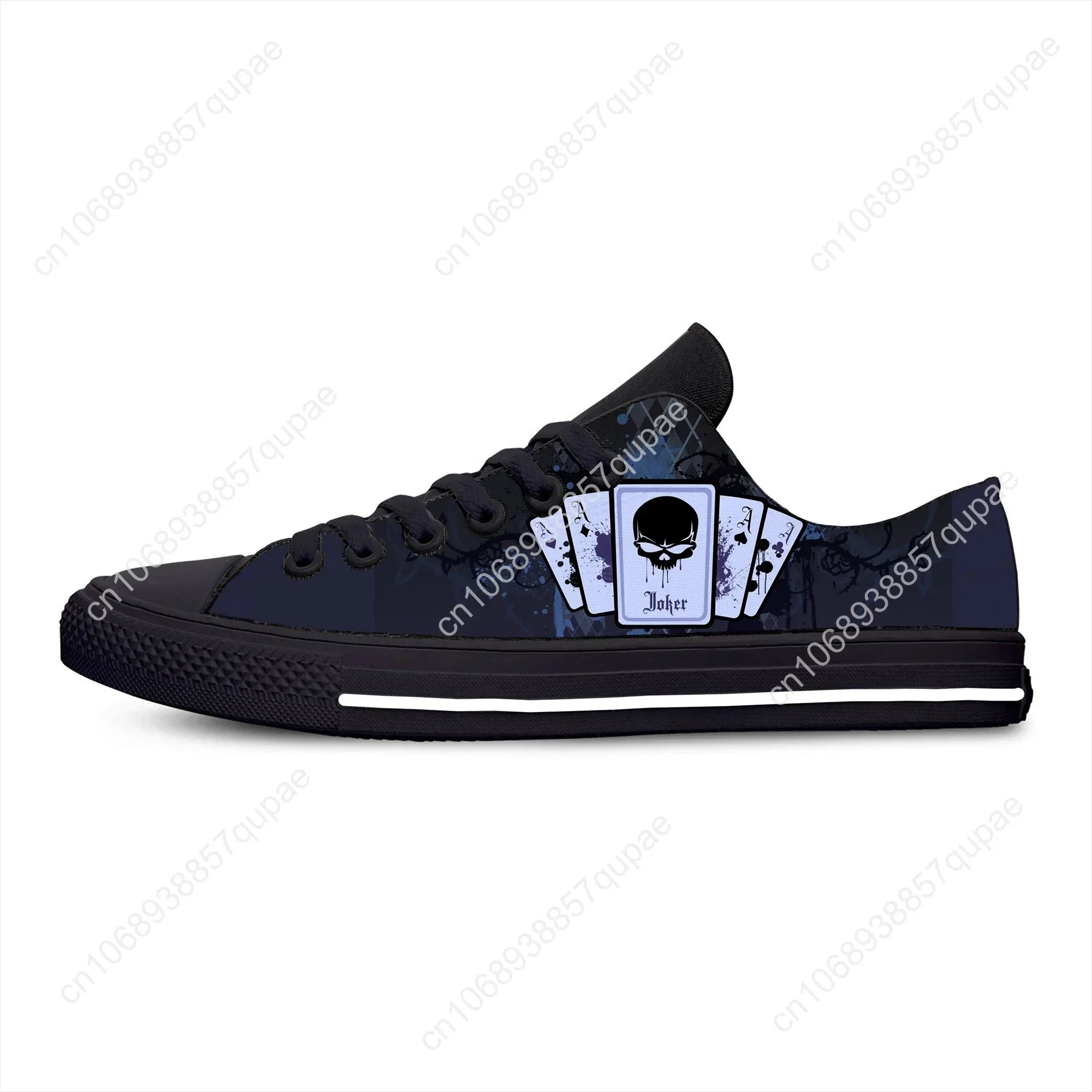 Grim Reaper Death Skull Poker Skeleton Low Top Sneaker baskets