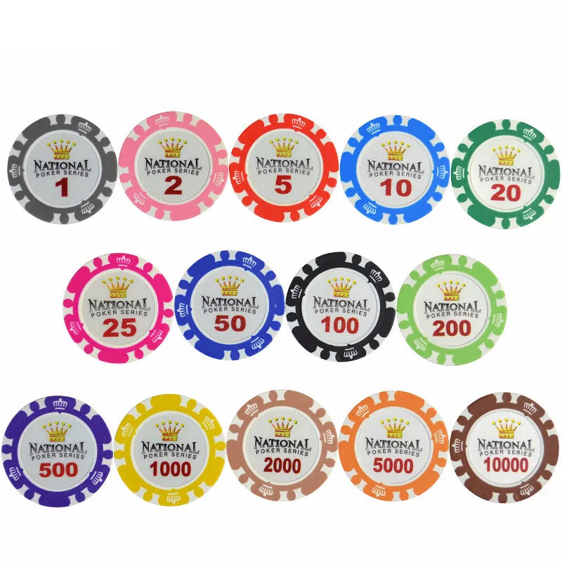 Jetons de Poker Professionnels en Argile - Lot de 10 pièces