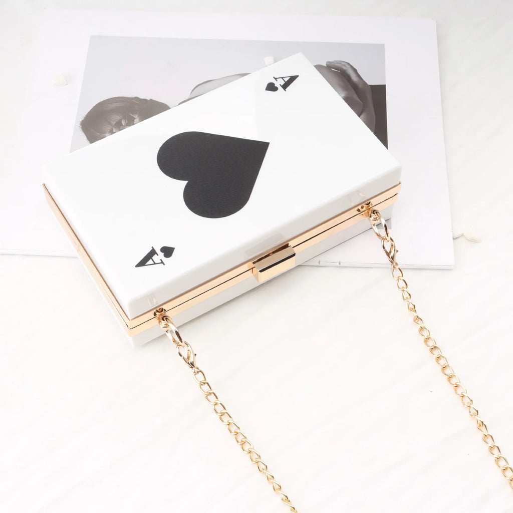 2025 Spring New Acryilc Clutch Purse Bag Spade A Purse Bag White Evening Clutches Chain Messenger Bags Women Shoulder Bags