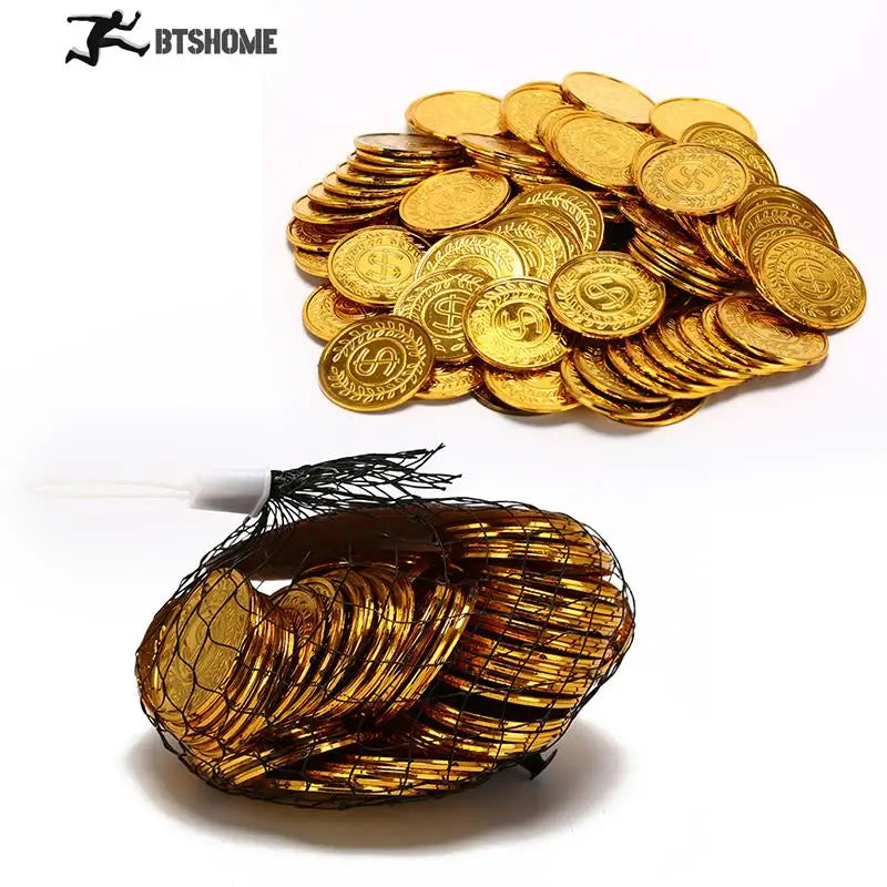 Gmarty 100Pcs/10Pcs poker casino chips bitcoin model bitcoin gold plating  Plastic Pirate Gold Coins