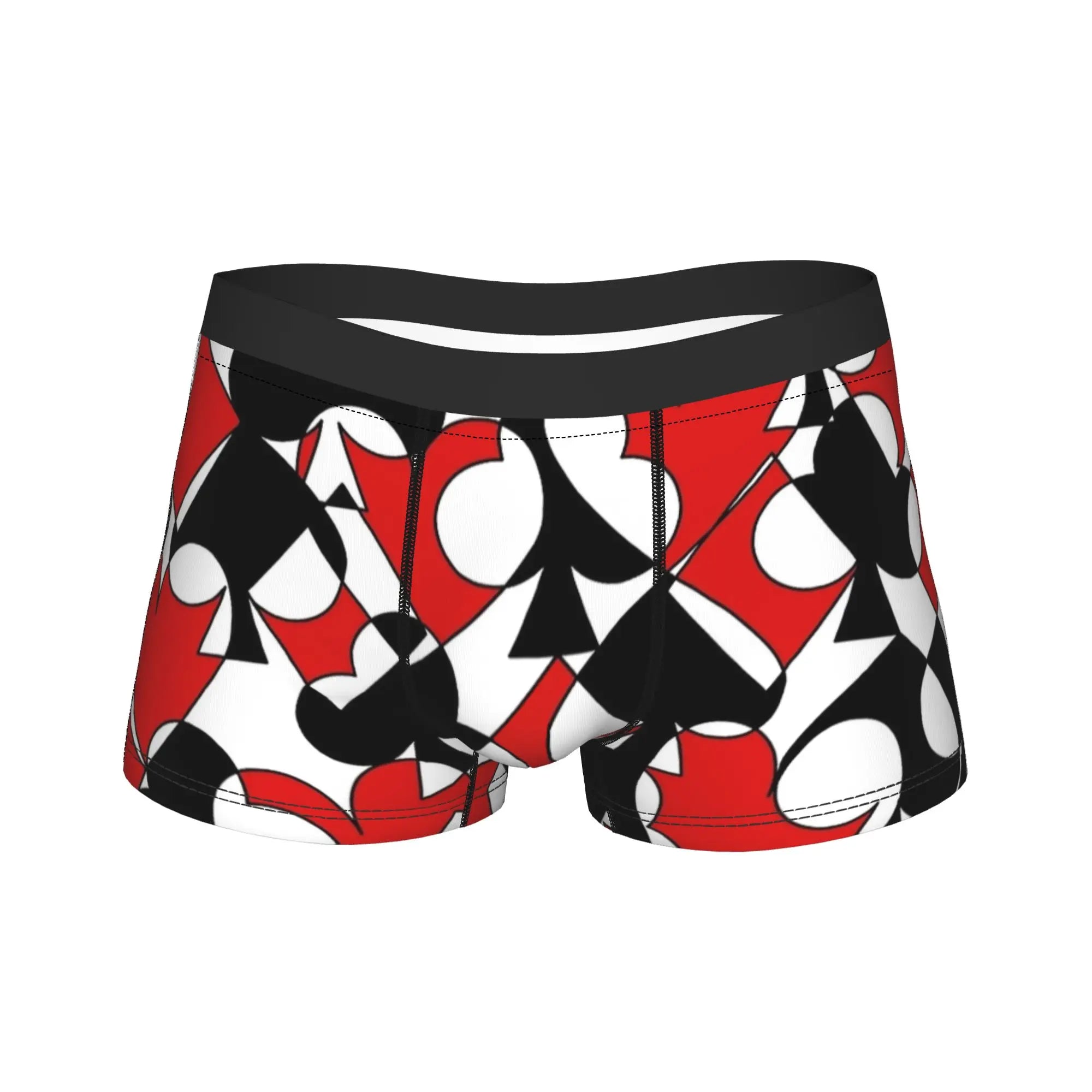 Playing cards suit symbols Underwear  Elastic Underpants Custom DIY Boxer Brief For Men 3D Pouch Plus Size Boxershorts