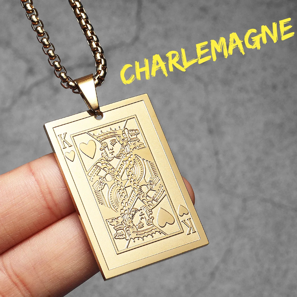 Spade King Skull Poker Stainless Steel Men Necklaces Pendants Chain Punk for Boyfriend Male Jewelry Creativity Gift Wholesale