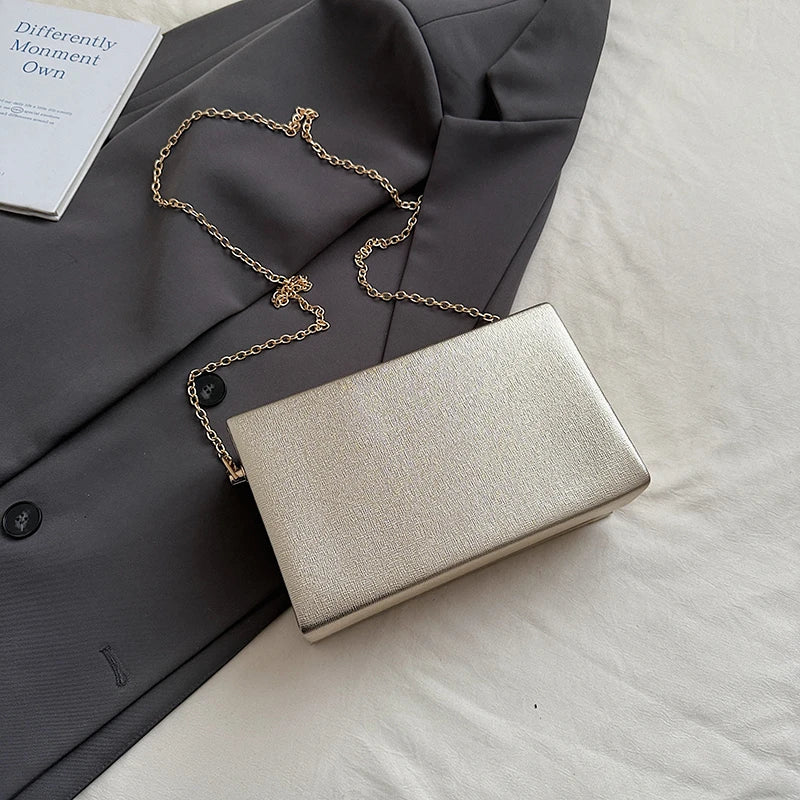 Sac à Main Pochette Femme Strass Poker Cœur — Chaîne Dorée Bandoulière Soirée
