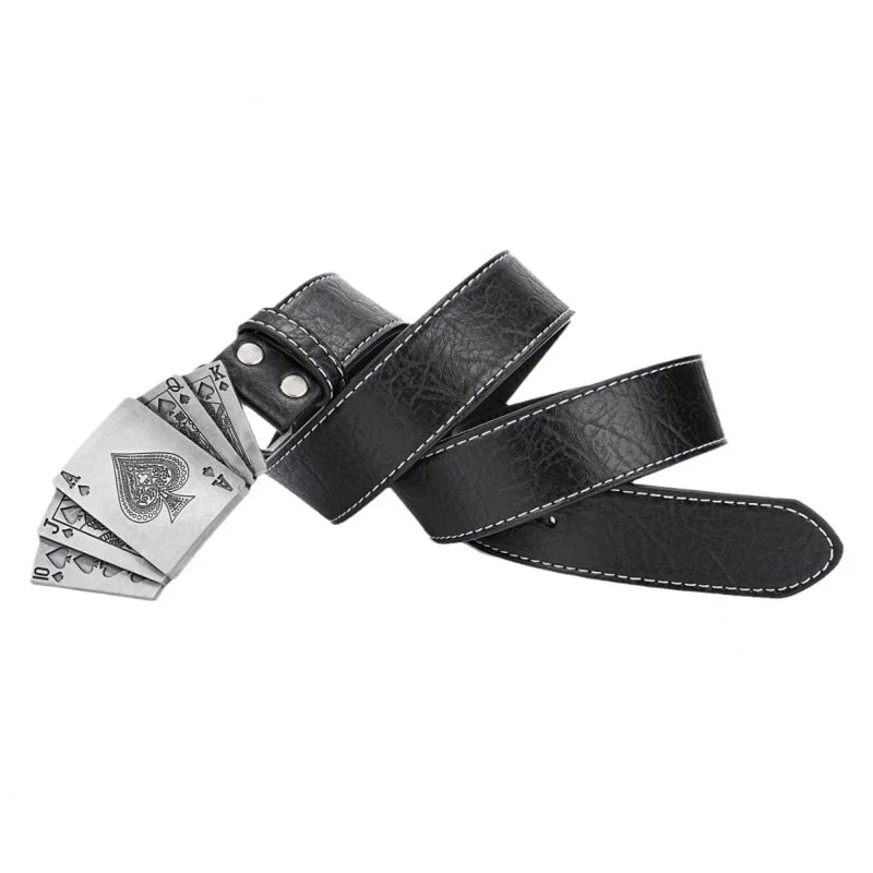 European et American Punk Style Homme Carte à Jouer Ceinture Cross-Border Unisexe Ceinture