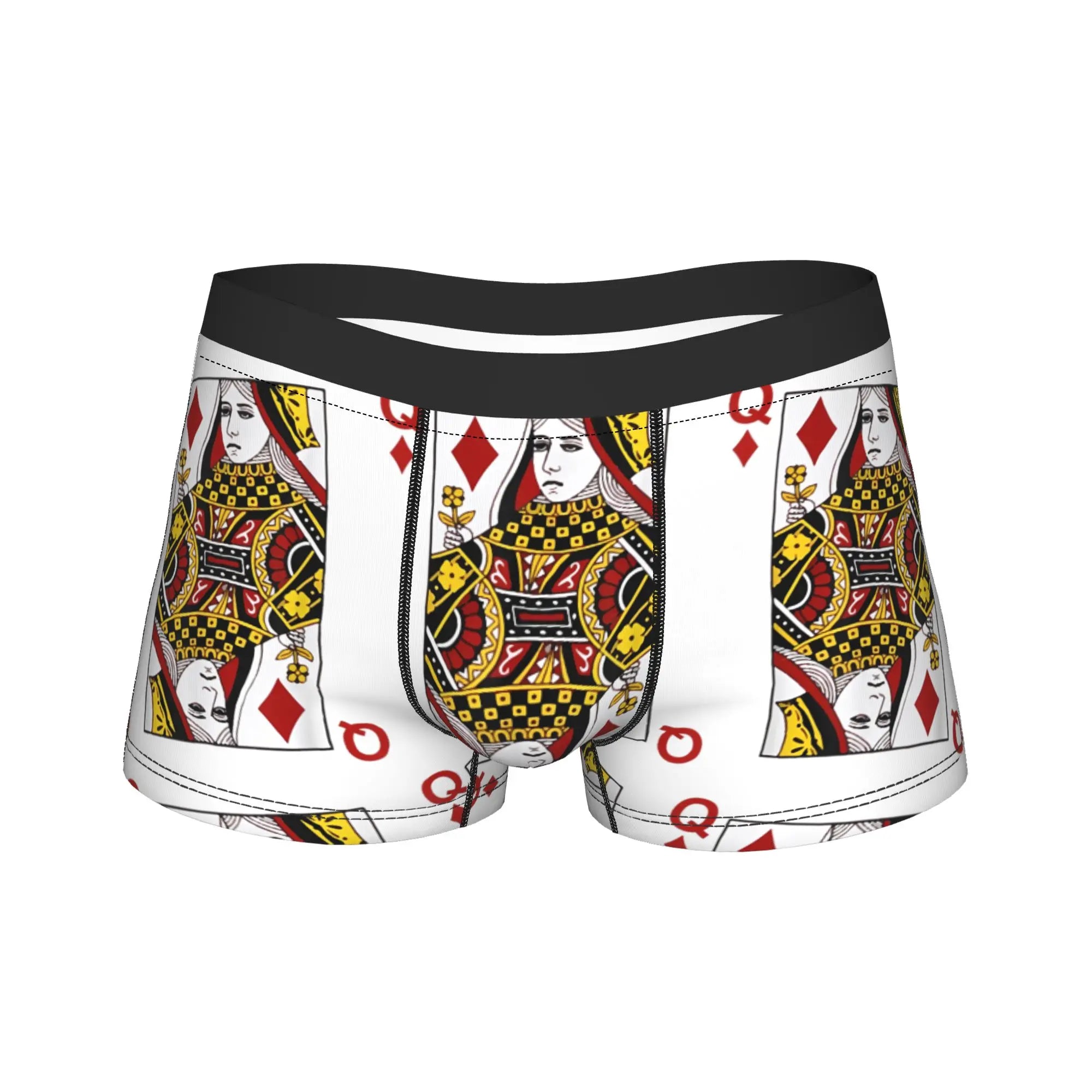 Men Boxer Briefs Shorts pants Panties King Of Hearts Blackjack Cards Poker 21 K Breathable Underwear Male Humor Plus Size Underpants