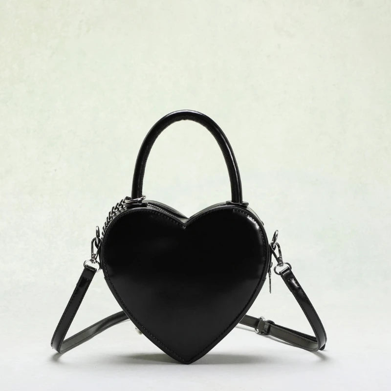 Femme Shoudler Sac Femme's Creative Poker Impressioned Chain Heart Shaped Sac Love Handheld Bandoulière Sacs Drop Shipping