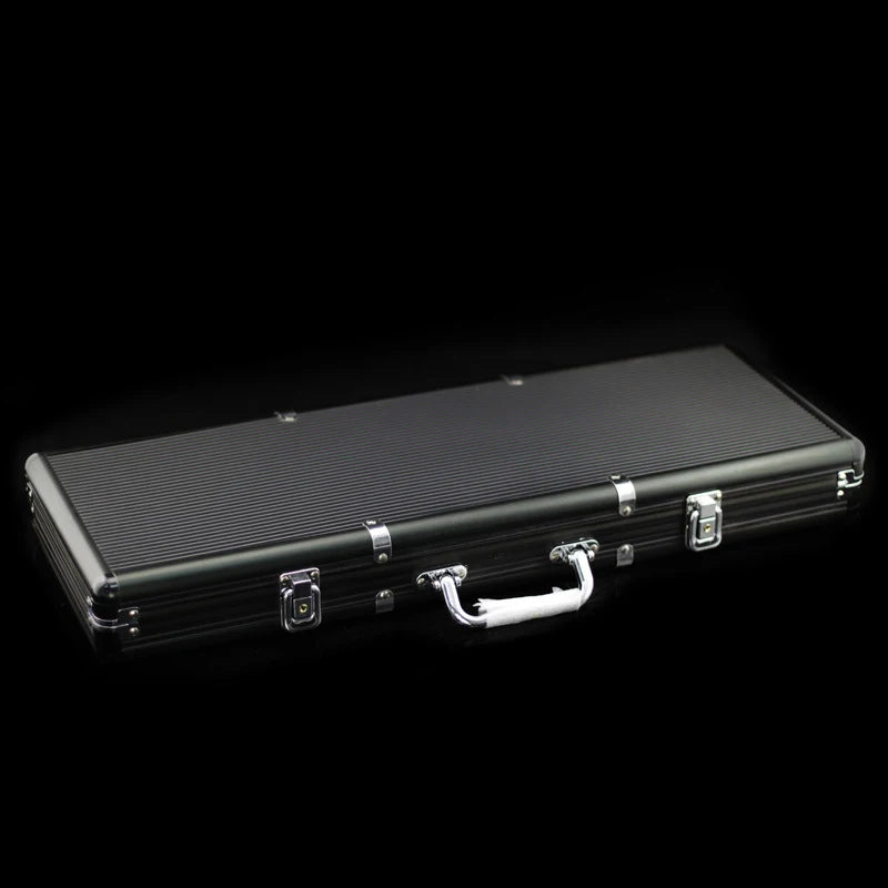 Professional Black Handheld Aluminum Poker Chips Case Texas Hold'em Poker Chip Box Club Home Game ABS Aluminum Chips Storage Box