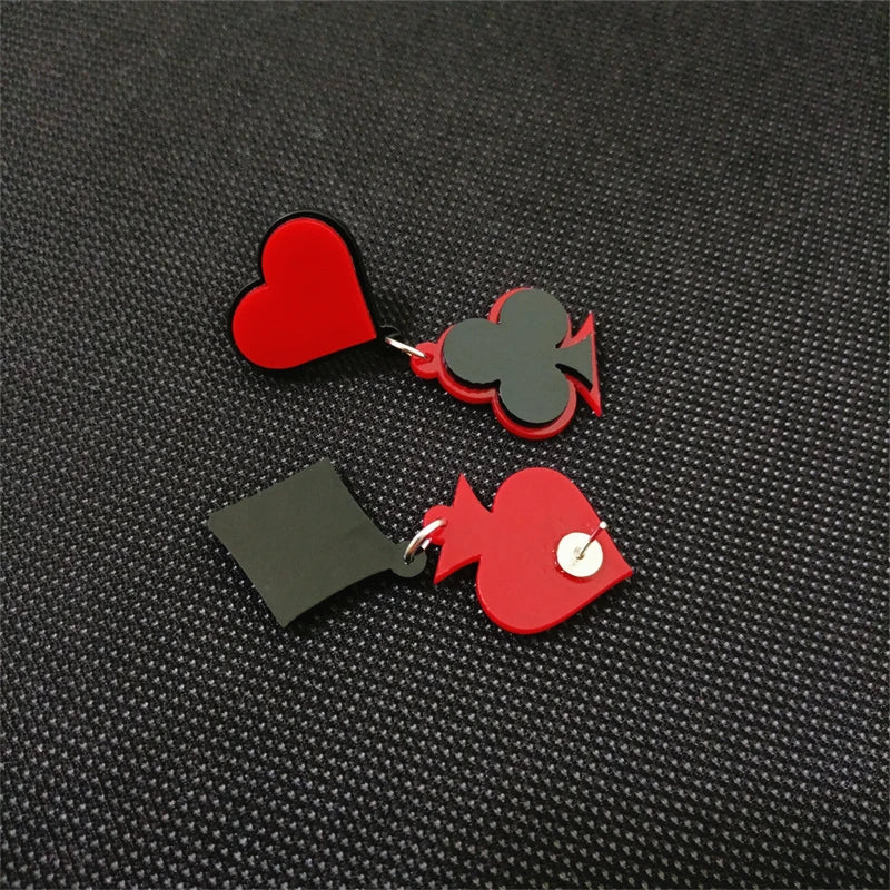 KUGUYS Poker Sign Drop Earrings