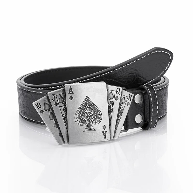 European et American Punk Style Homme Carte à Jouer Ceinture Cross-Border Unisexe Ceinture