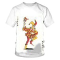 T-Shirt Blanc Poker 3D - Imprimé Cartes à Jouer Coloré Unisexe