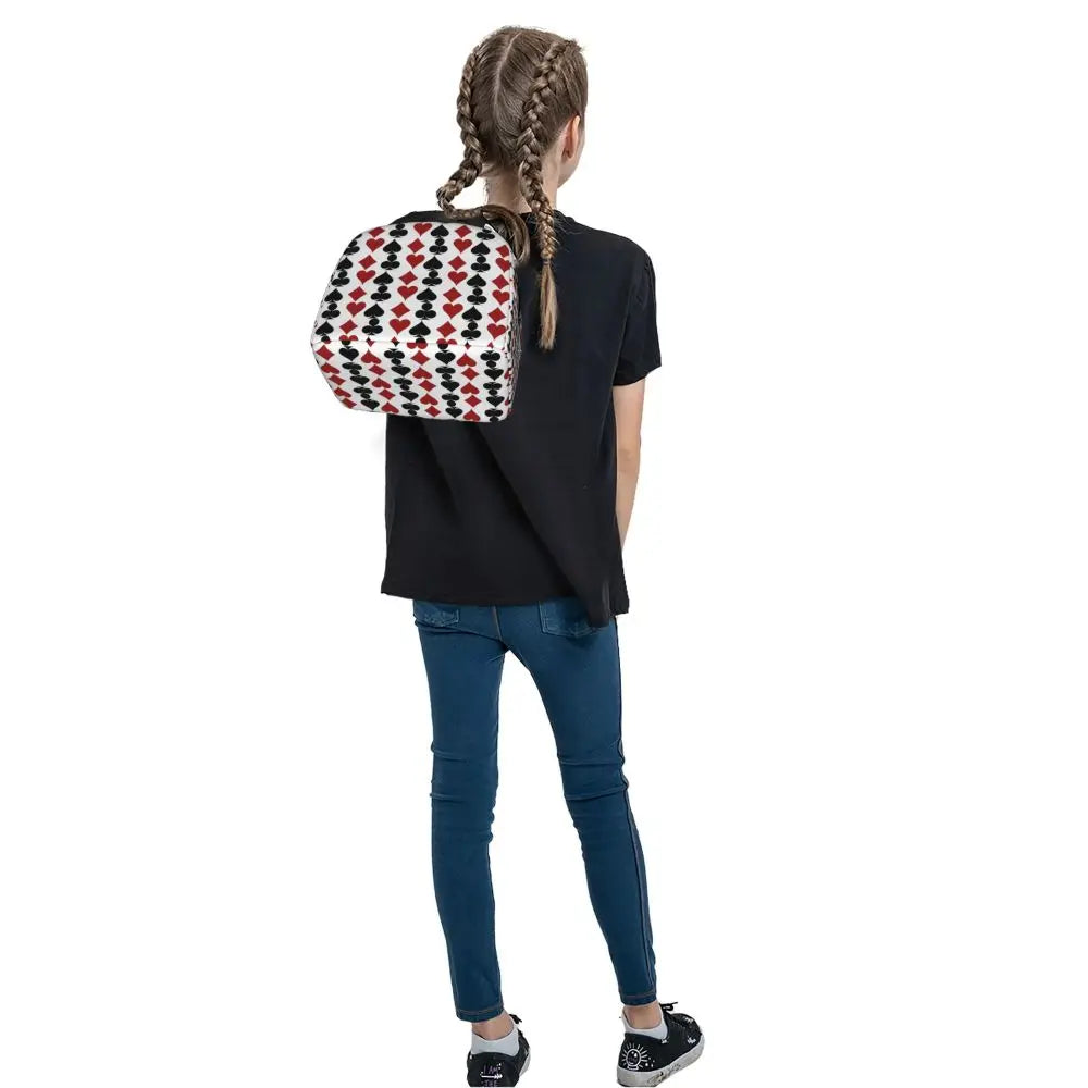 Poker Four Suits Portable Lunch Box Étanche Card Game Players Cooler Thermal Food Insulated Lunch Bag School Children Student