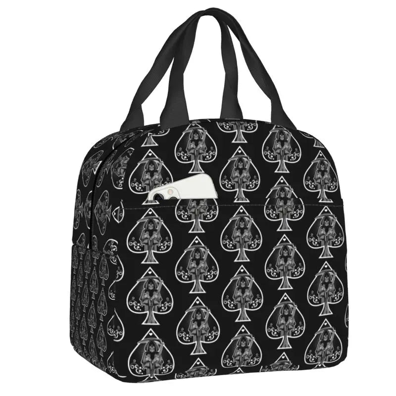 Poker Four Suits Portable Lunch Box Étanche Card Game Players Cooler Thermal Food Insulated Lunch Bag School Children Student