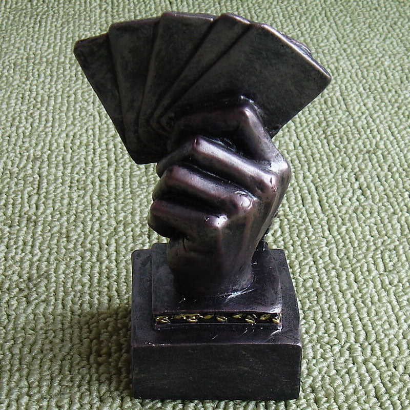 Texas Poker Card Tournament Medal Winner Finger Trophy Casino Cup Poker Game Souvenirs Award Prize Home Decoration Gift