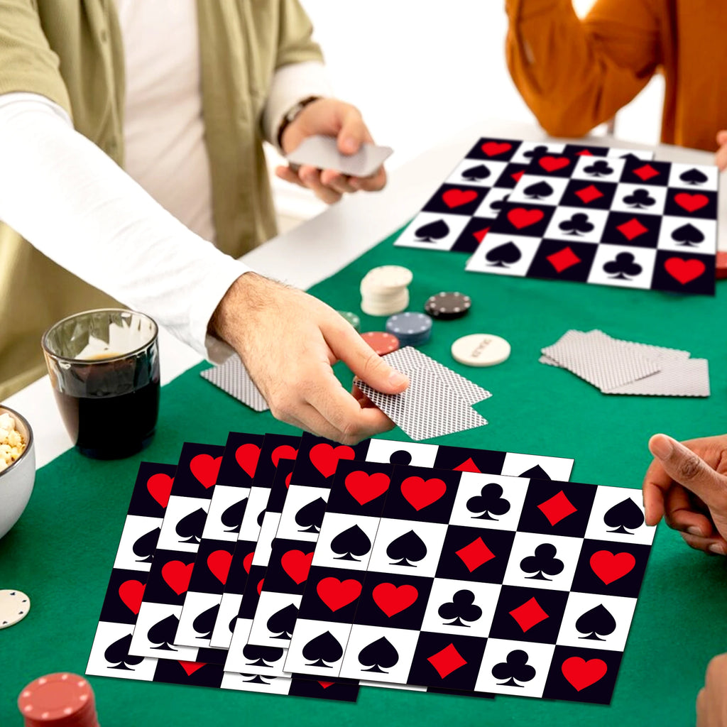 20pcs  Poker Game Card Square Guest Napkins Disposable Paper Dinner Napkin Bathroom Hand Towels Wedding Birthday Party Decor