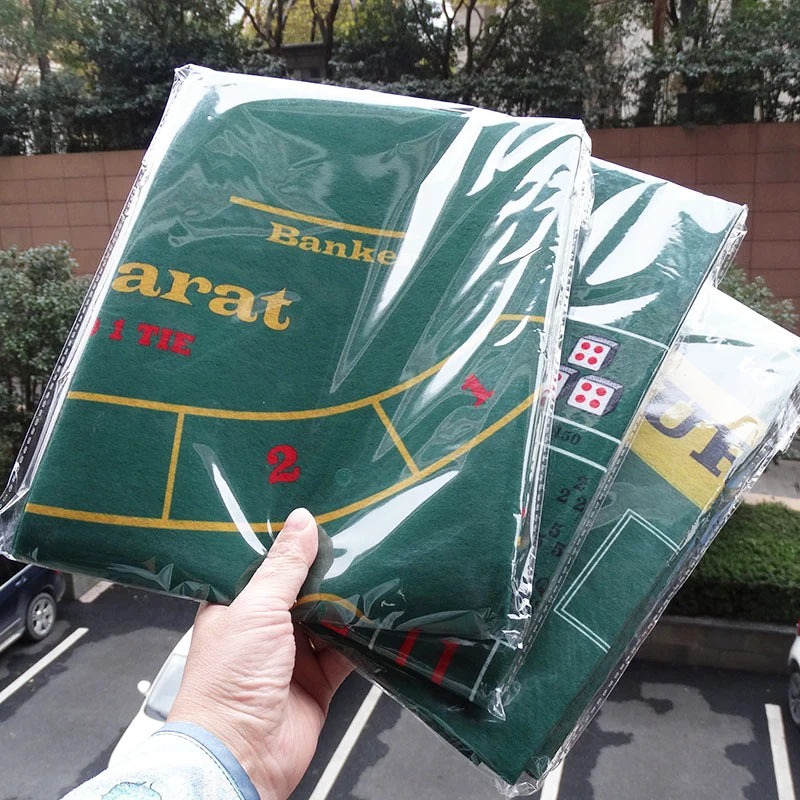 Double-sided Poker Layout Mat Blackjack And Texas Holdem Available Table Mat Craps And Roulette Table Felt Green Fabric Mat
