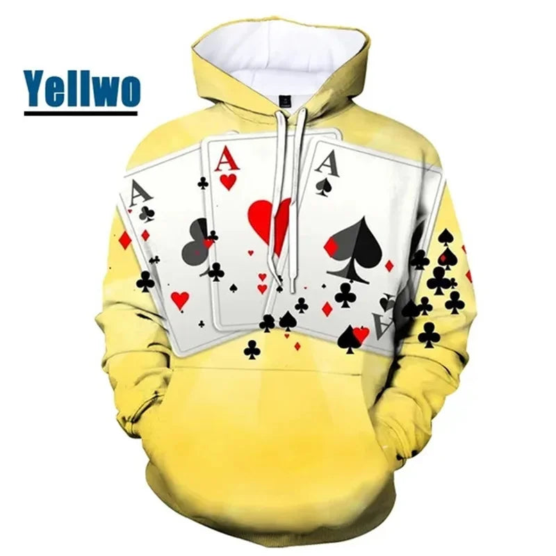 Hoodie Graphique Poker - Enfants & Femmes Hip Hop Streetwear
