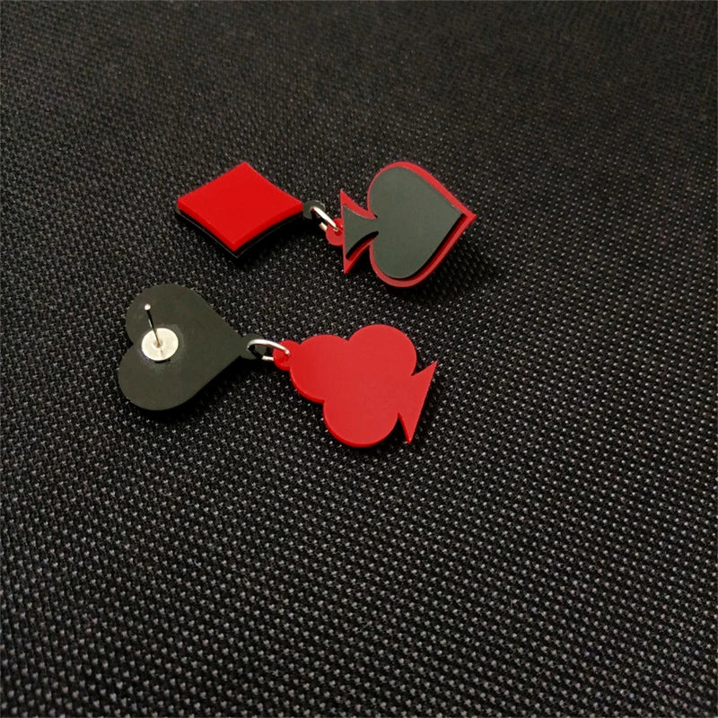 KUGUYS Poker Sign Drop Earrings