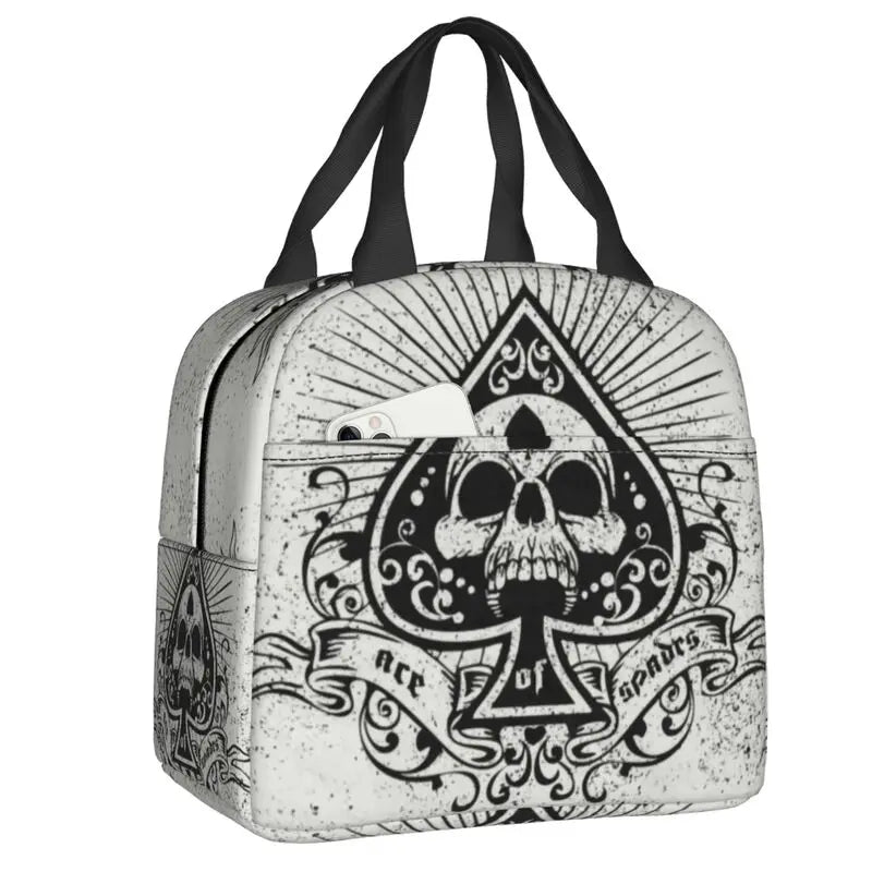 Poker Four Suits Portable Lunch Box Étanche Card Game Players Cooler Thermal Food Insulated Lunch Bag School Children Student