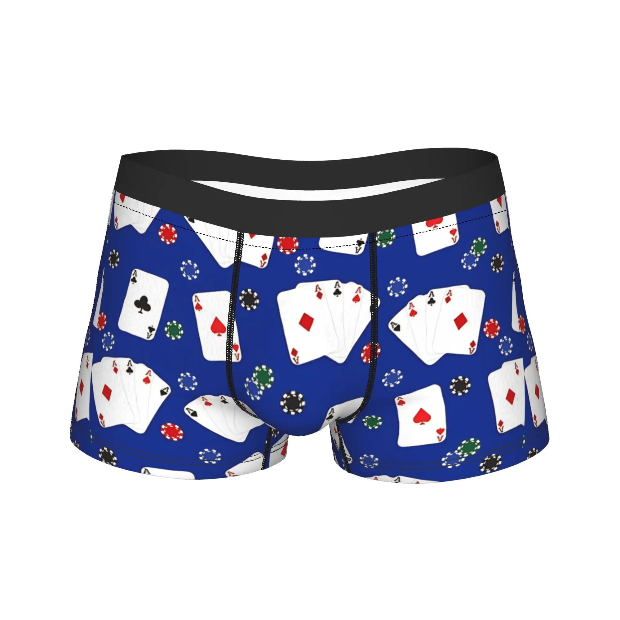 Champion Gambling Poker Card Game Underwear  Males Boxer Brief Novelty Boxer Shorts High Quality Pattern Plus Size Panties