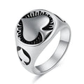 Vintage Men's Titanium Steel Ring Round Spades Poker Ace Of Spades Stainless Steel Ring