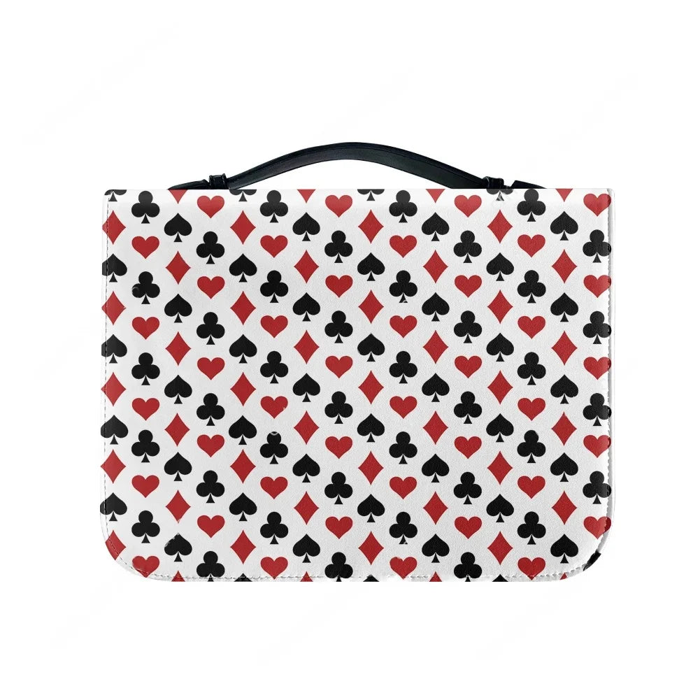Playing Card Poker 3D Printed Pattern Bible Bags Christian Gifts Cover Bible Pack Waterproof Leather Bag Pockets Package Case