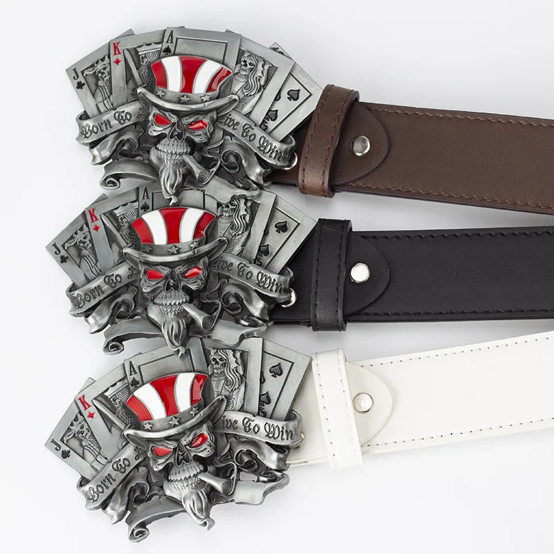 Poker Joker Ceinture Boucle Royal Flush Straight  Punk Style Rock Music Clothing Accessories