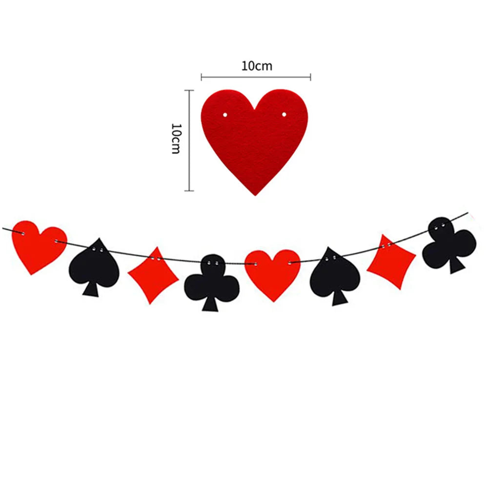 Casino Poker Anniversaire Theme Fête Décorations Casino Happy Anniversaire Bannière Poker Guirlande pour Casino Nuit Poker Events Accessoires