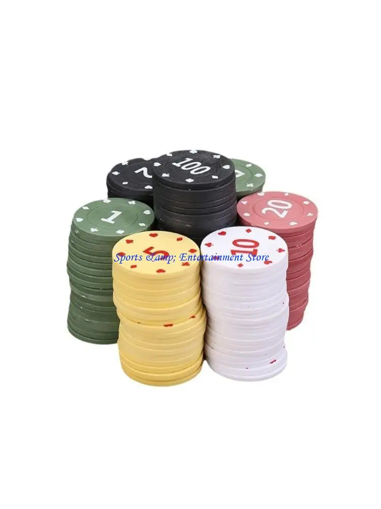 G7NF Pack of 100Pcs Game Wagering Mahjong Money Chip Set For Gambling Game Playings Counting and Other Recreations Game