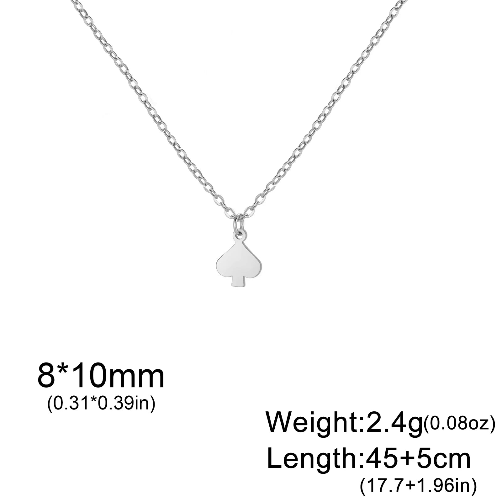 Unift Lucky Gambler Necklace for Poker Players Digger Stainless Steel Spade Ace Pendant Women Choker Neck Chain Trendy Jewelry