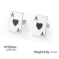 Amaxer Poker Cards Cartoon Red Heart Cufflinks for Women Men Stainless Steel Perfect Jewelry Gifts
